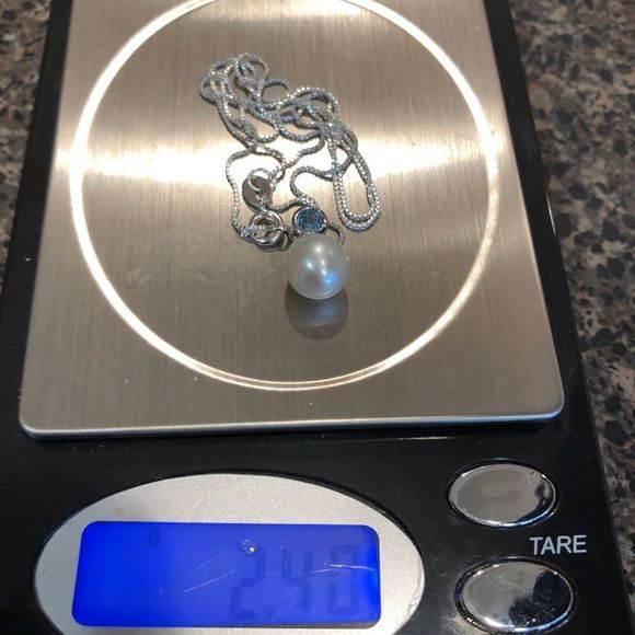 NWT 926 Floating charm pearl with blue stone - Picture 5 of 14